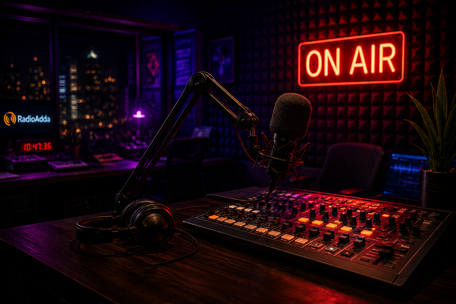 RadioAdda Creators Studio Background